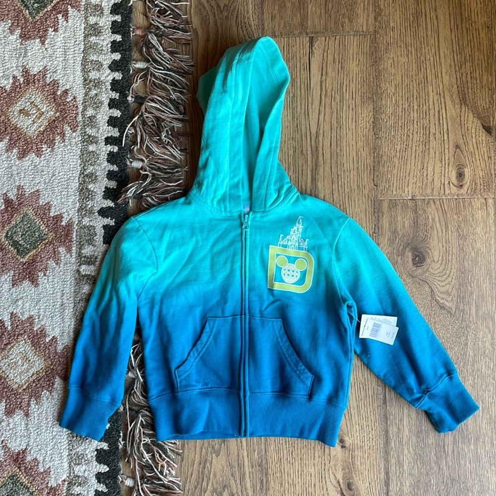 NWT Walt Disney World Zip Hoodie Kids XXS Blue Ombré ✨